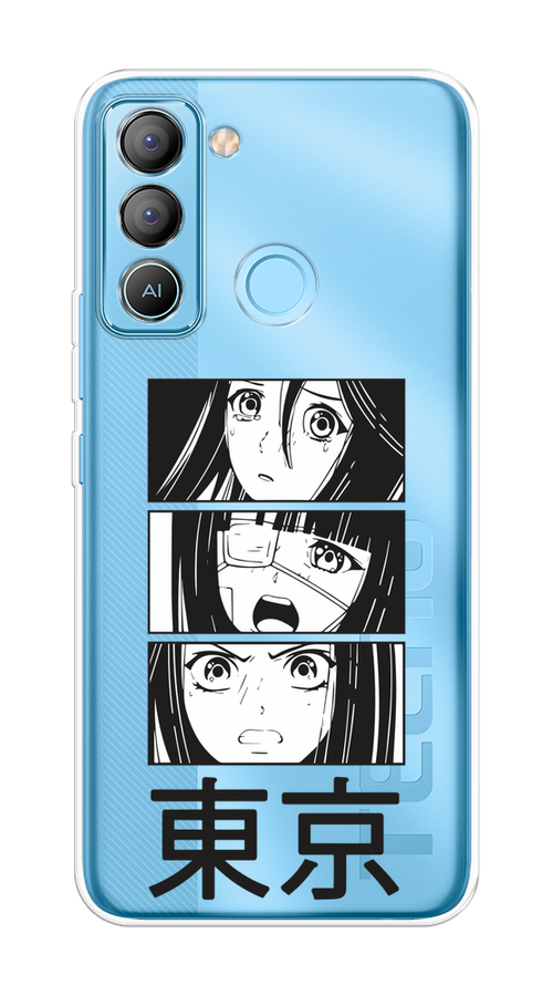 

Чехол на Tecno Pop 5 LTE "Tokyo girls", Белый;черный;прозрачный, 303050-1