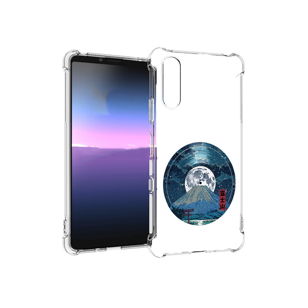 

Чехол MyPads Tocco для Sony Xperia 10 III нарисованная виниловая гора с луной, Прозрачный, Tocco