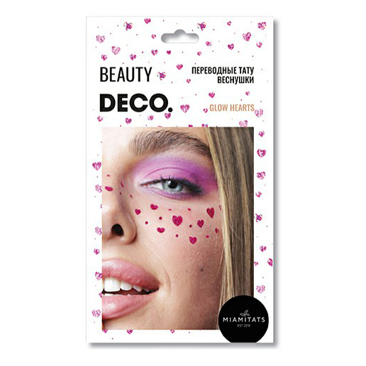 

Татуировки переводные для тела DECO. by Miami tattoos Glow hearts Веснушки, Фиолетовый
