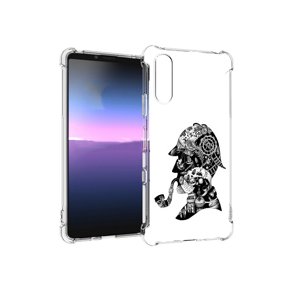 

Чехол MyPads Tocco для Sony Xperia 10 III мужчина с трубкой абстракция (PT161504.223.488), Прозрачный, Tocco