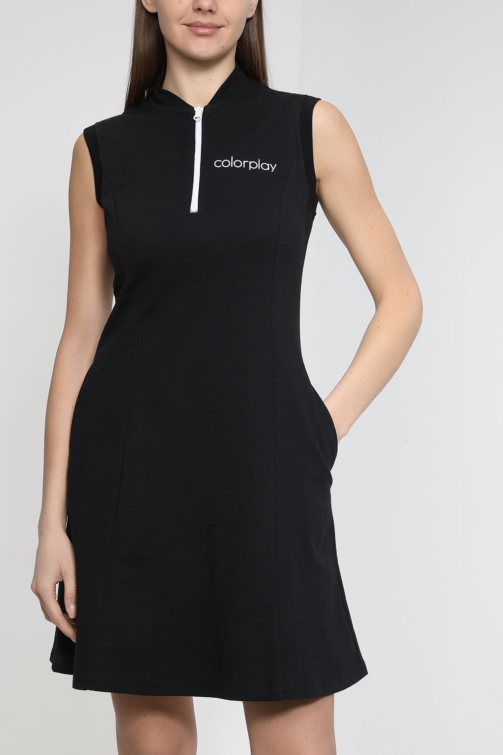 

Платье женское COLORPLAY CP23035308 черное S, Черный, CP23035308