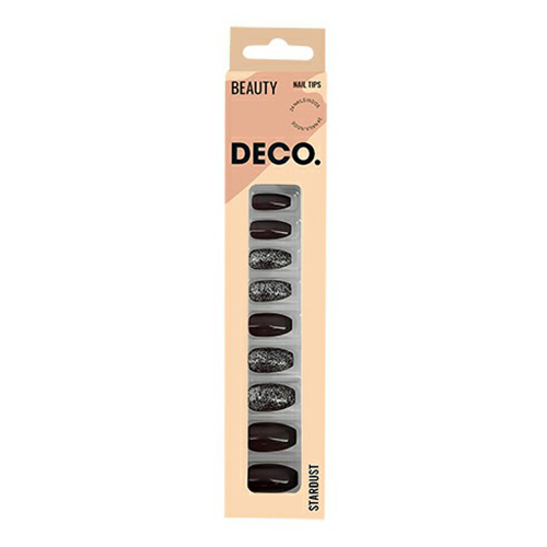 

Набор накладных ногтей DECO. Stardust Wine с клеевыми стикерами 48 шт, Красный