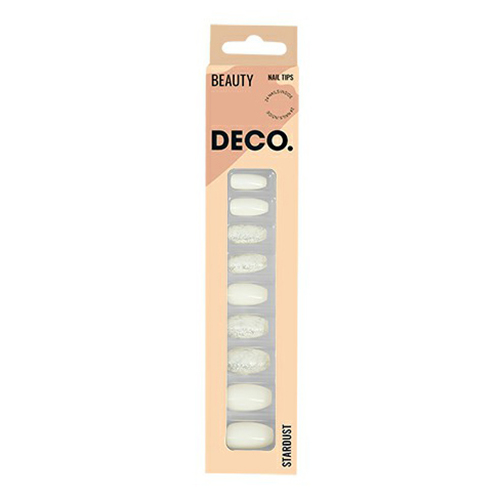

Набор накладных ногтей DECO. Stardust Snowhite с клеевыми стикерами 48 шт, Белый