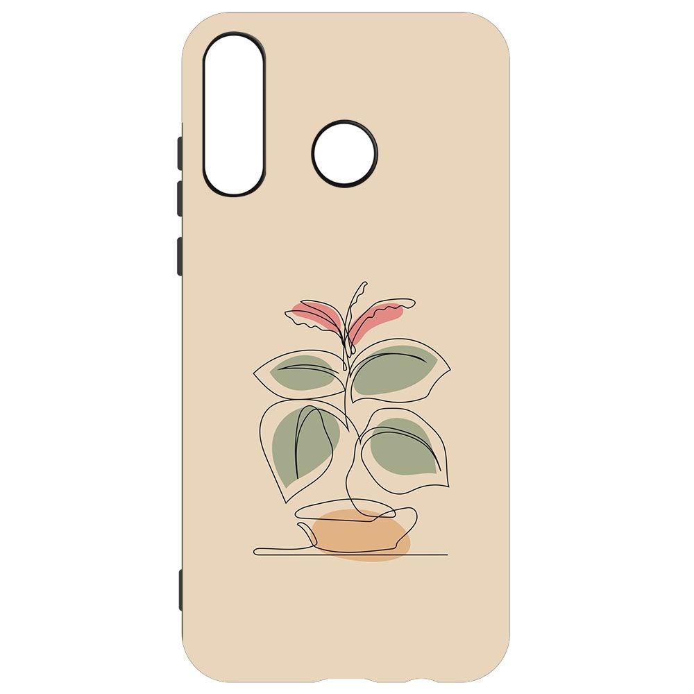 

Чехол-накладка Krutoff Soft Case Цветок для Huawei P30 Lite черный