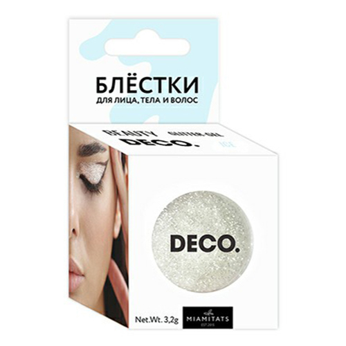 

Блестки для тела DECO. By Miami Tattoos Ice белые 20 г