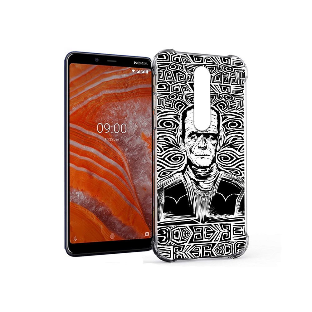 

Чехол MyPads Tocco для Nokia 3.1 Plus франкенштейн черно белый (PT121397.96.661), Прозрачный, Tocco