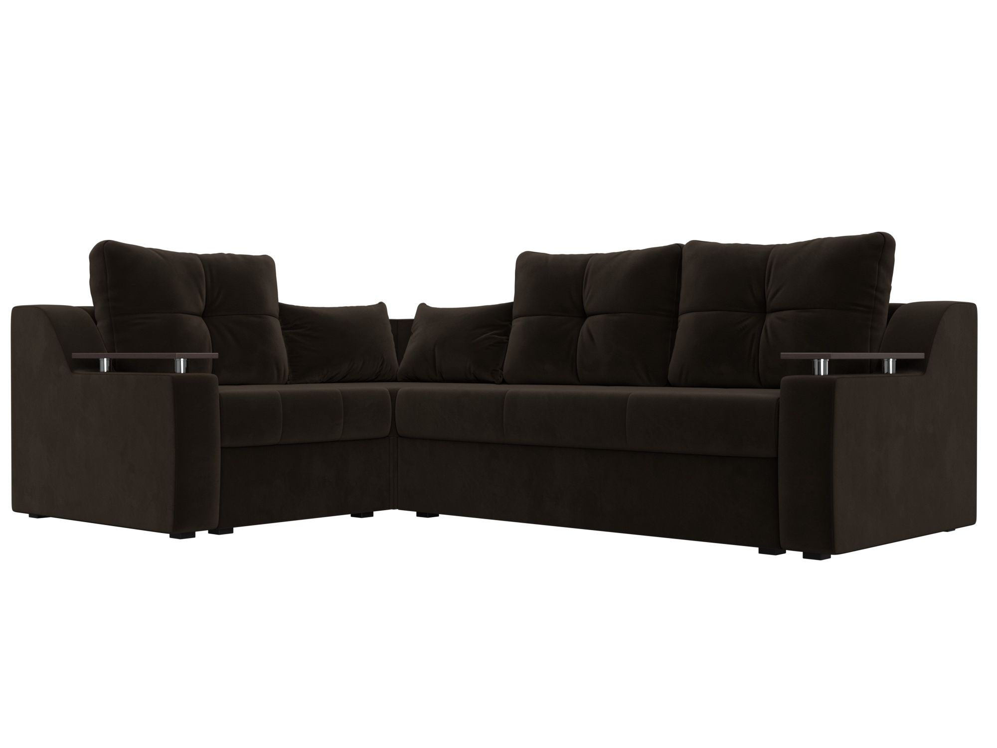 

Угловой диван Лига Диванов Кронос левый угол 254х184х74 см, коричневый, Угловой диван Кронос левый угол