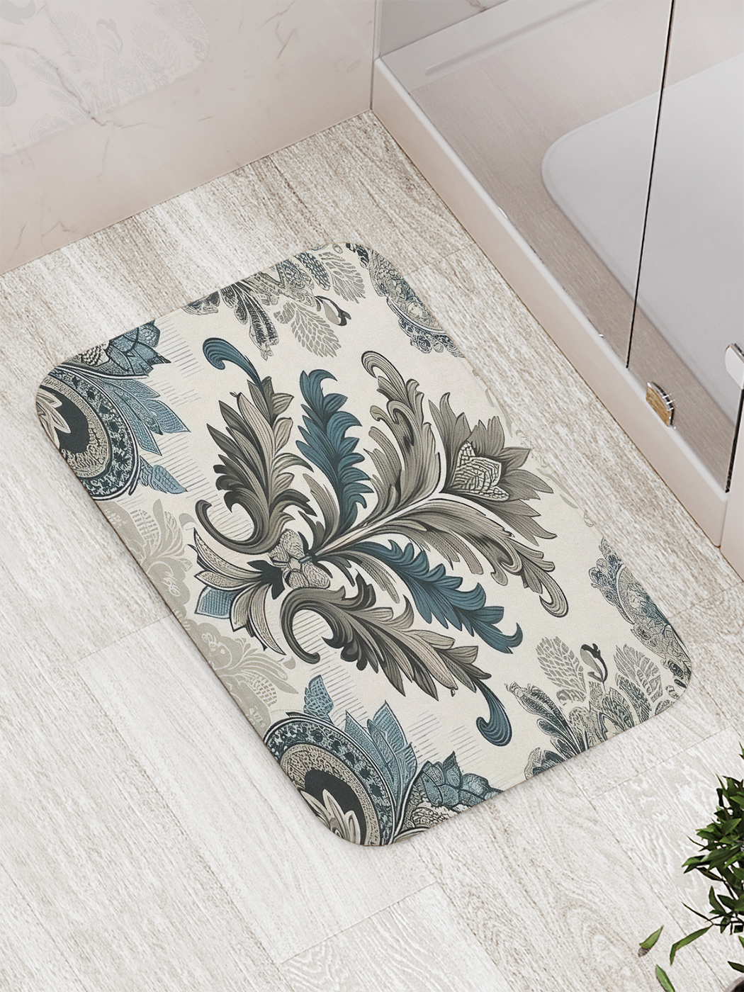 

Коврик для ванной и туалета мягкий JoyArty "Узоры барокко", bath_sd3272