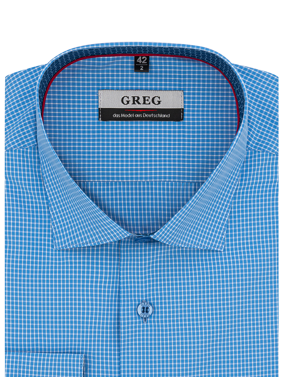 

Рубашка мужская Greg 01-00005213 голубая 39, Голубой, 01-00005213