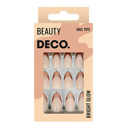 

Набор накладных ногтей DECO. Bright Glow Bronze с клеевыми стикерами 48 шт, Бежевый