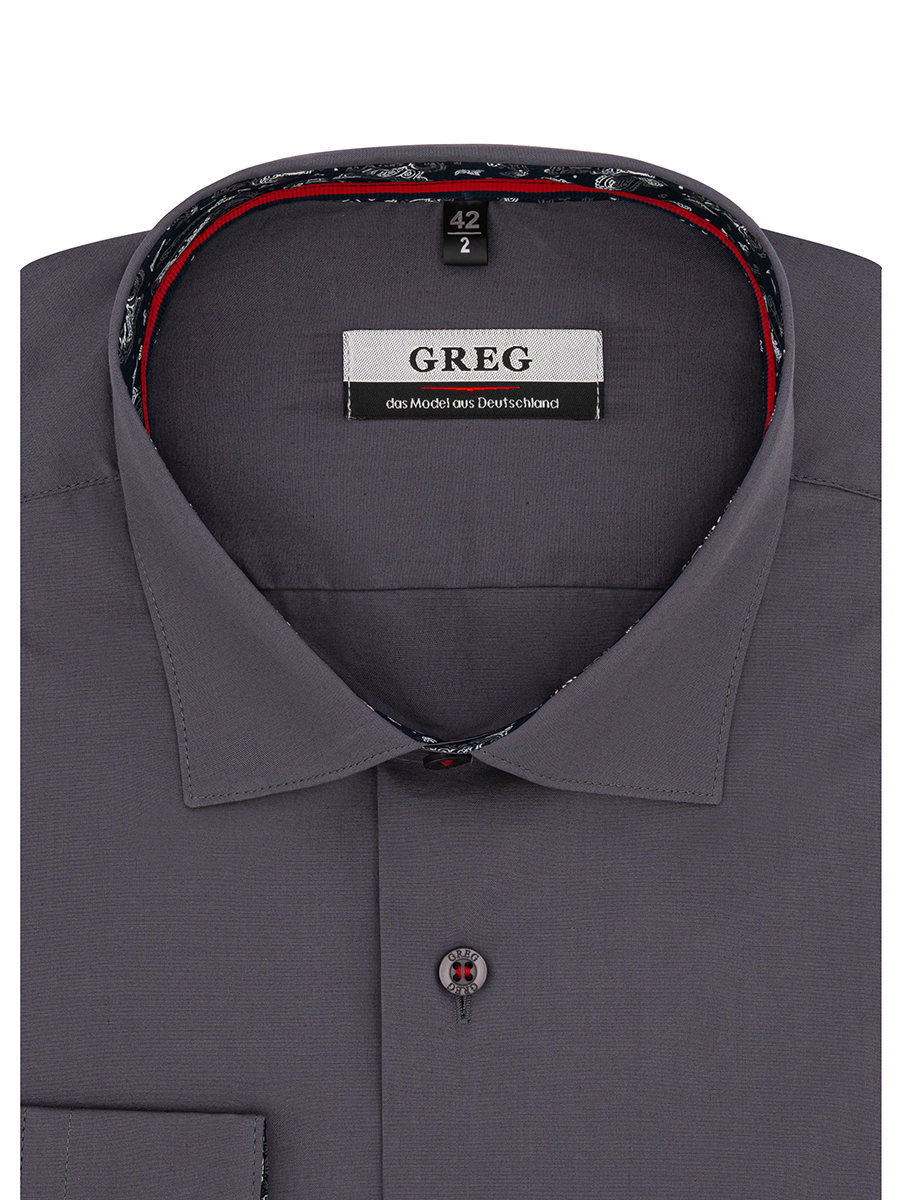 

Рубашка мужская Greg 01-00001680 серая 38, Серый, 01-00001680