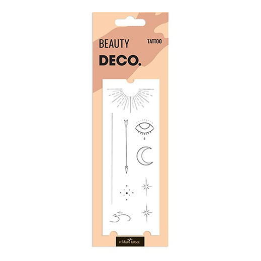 

Татуировка переводная для тела DECO. Real Tattoo by Miami tattoos Lunar signs, Черный