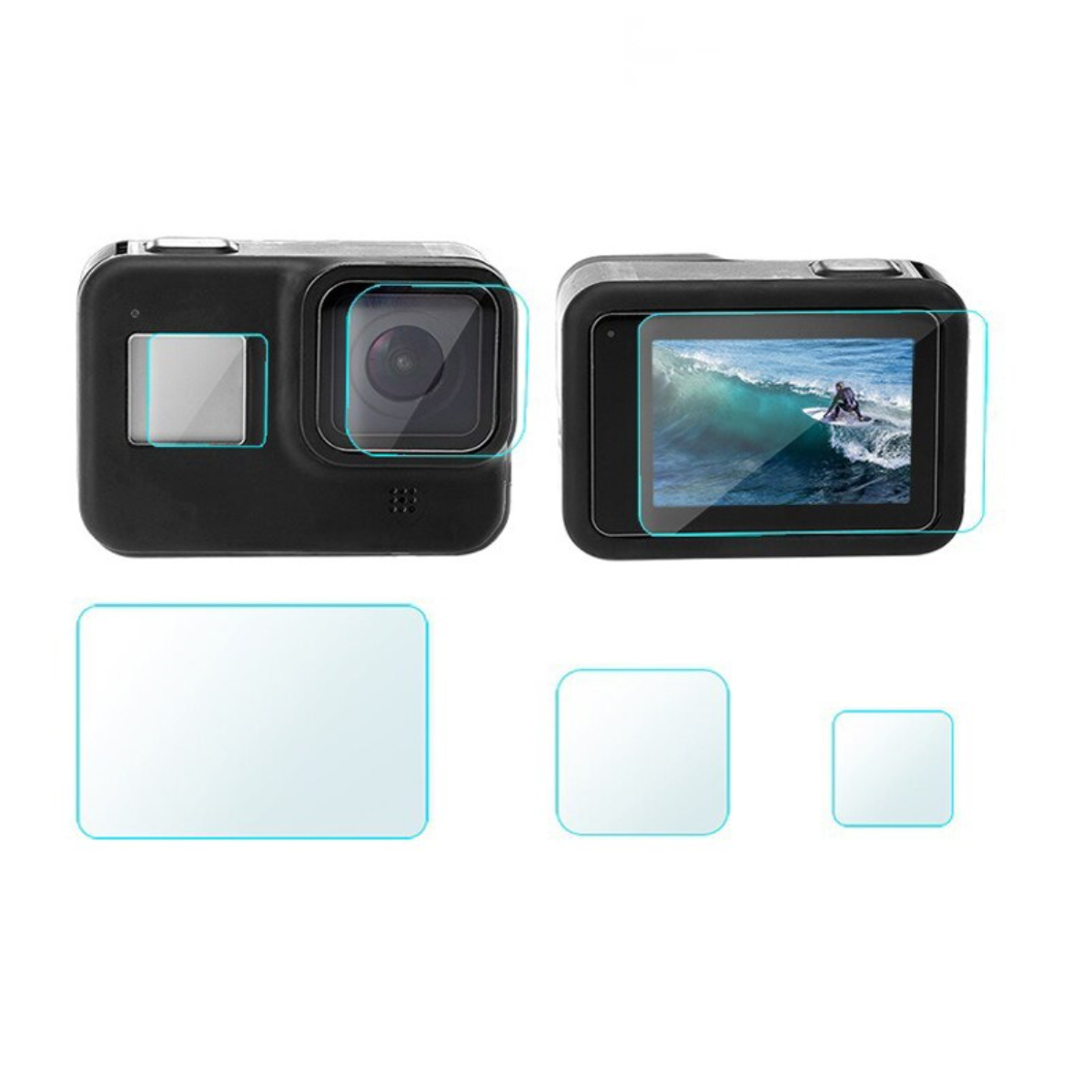 

Комплект защитных стекол ULIKE для GoPro Hero 8 Black, Прозрачный, Hero 8 Black