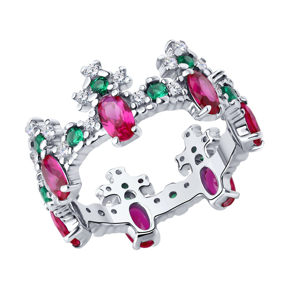 

Кольцо из серебра р. , SOKOLOV 84010038, корунд искусственный\фианит, 84010038