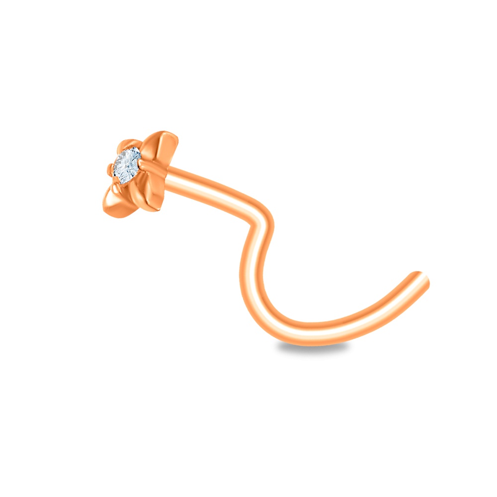 Пирсинг из красного золота с фианитом 585Gold 608000285