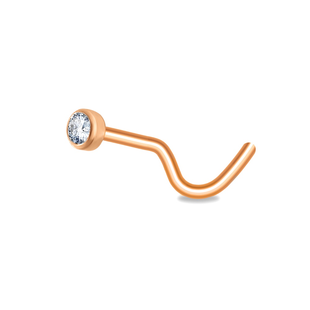 Пирсинг из красного золота с фианитом 585Gold 608000287