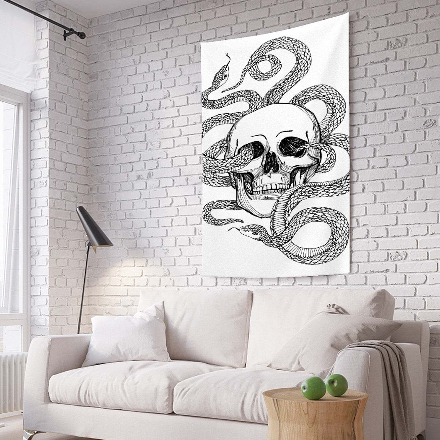 

Вертикальное фотопанно на стену JoyArty Череп со змеями 150x200 см, Череп со змеями