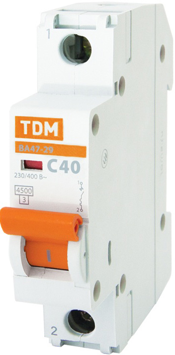 

TDM Electric ВА 47-29 выключатель автоматический 1 полюс 40А хар-ка С