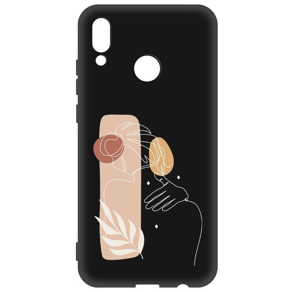 фото Чехол-накладка krutoff soft case нежность для huawei p smart (2019) черный