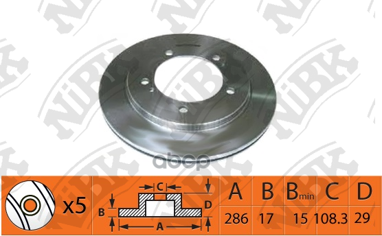 

Тормозной диск NiBK комплект 1 шт. RN1305