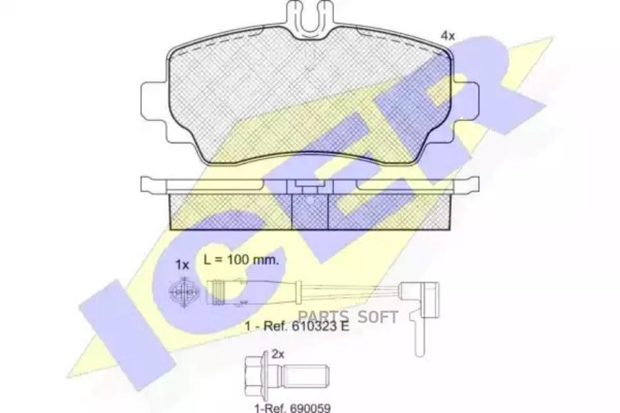 

Колодки Передние Mb Vaneo (W414) 02-05 Icer 181516-701 Icer арт. 181516-701