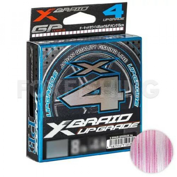 

Шнур YGK X-Braid Upgrade X4 200м White Pink #0.8, 0.148мм, 14lb, 6.3кг, Розовый, X-Braid Upgrade