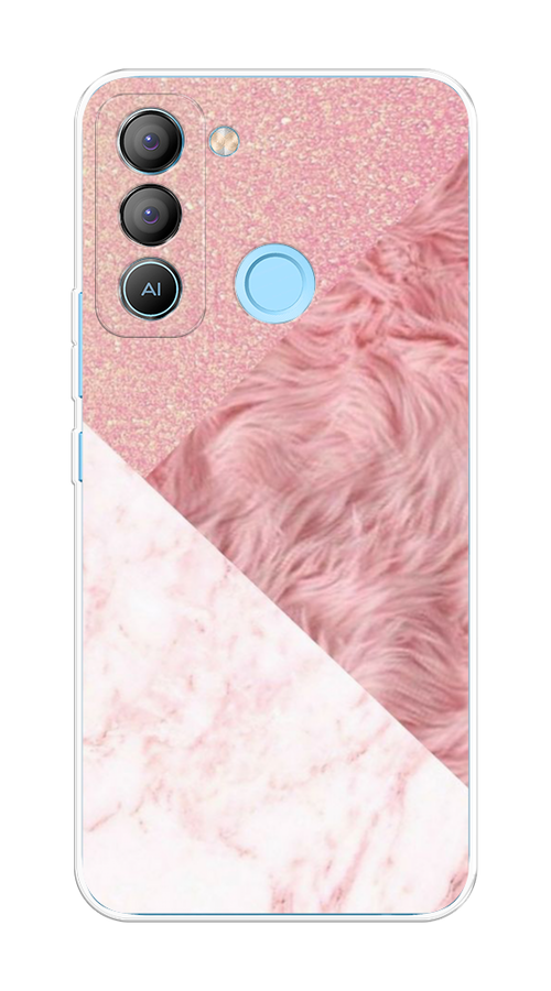 

Чехол на Tecno POP 5 LTE "Текстурные треугольники", Розовый;белый, 303050-1
