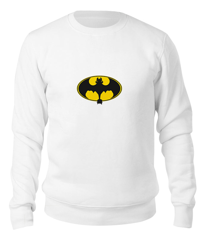 Свитшот унисекс Printio Night fury x batman белый M