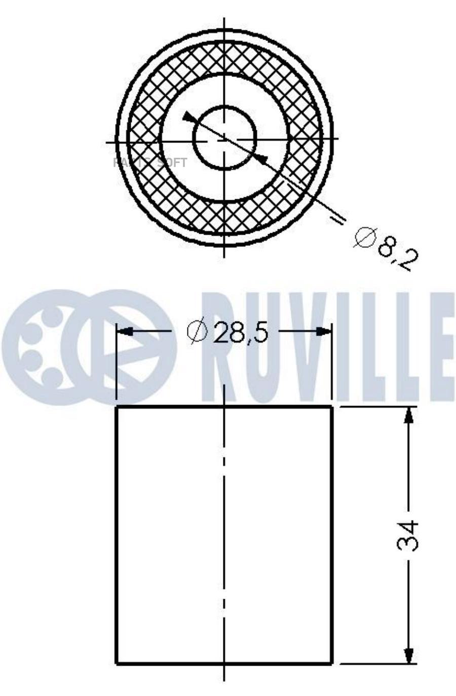 Ролик Ремня Грм Audi A2 (8z0) 1.2 Tdi [2001/03-2005/08] Ruville арт. 540837