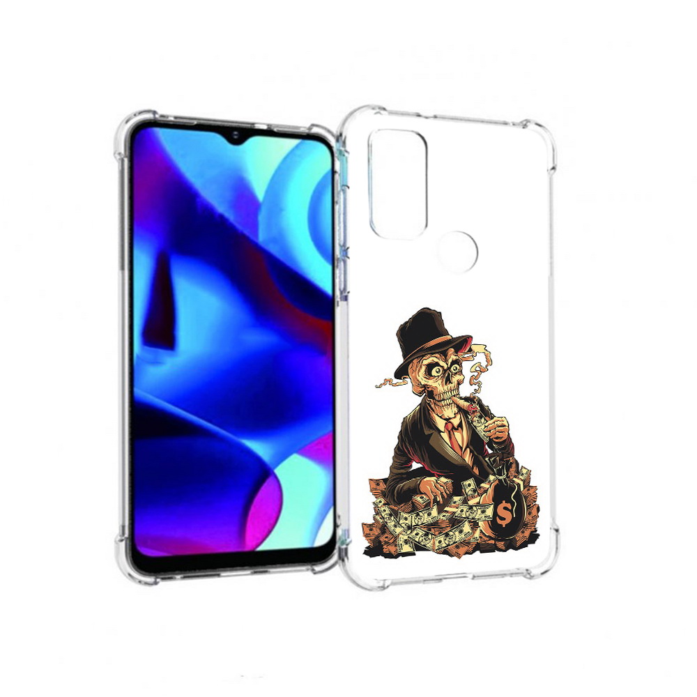 

Чехол MyPads Tocco для Motorola Moto G нарисованный череп с сигаретой (PT227075.349.515), Прозрачный, Tocco
