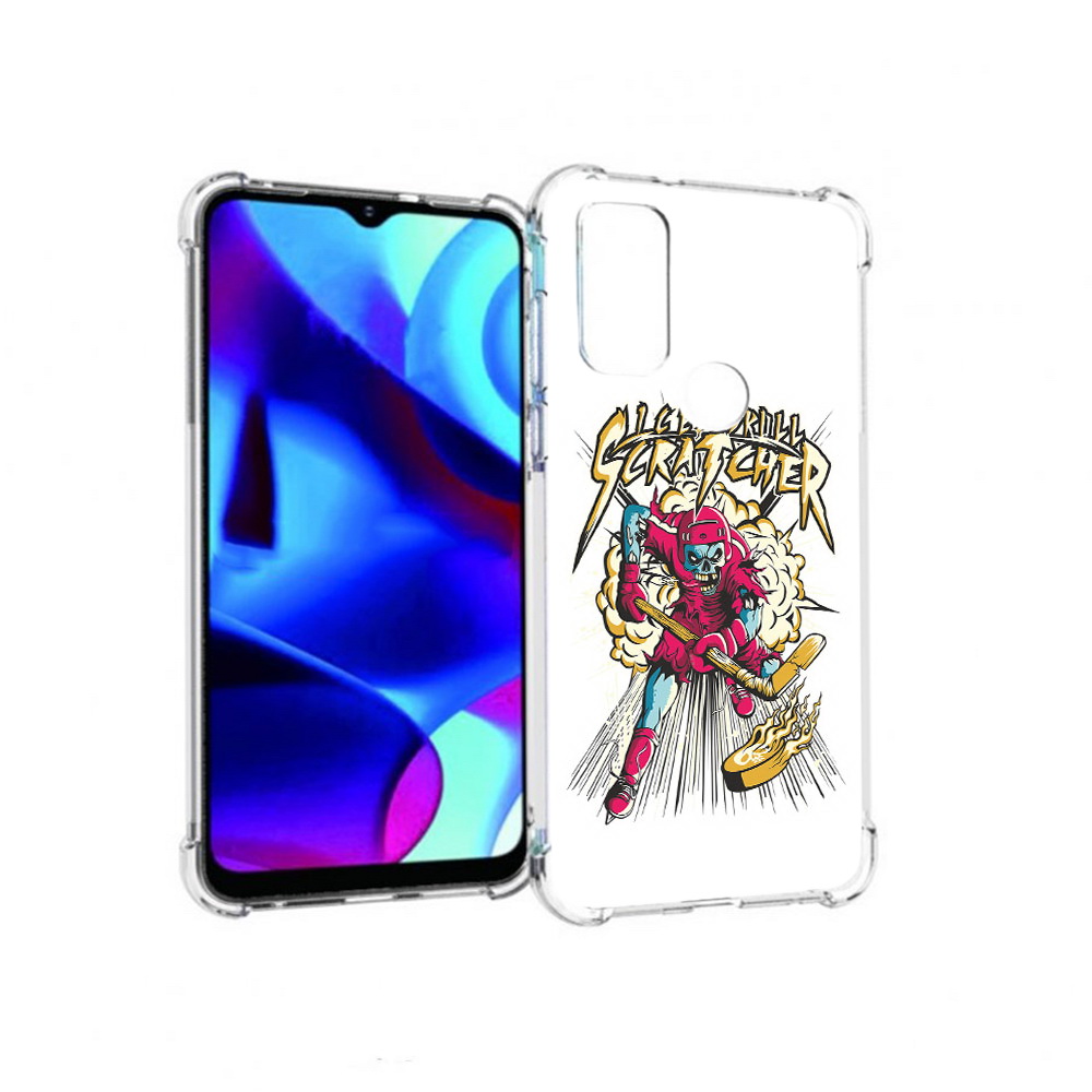 

Чехол MyPads Tocco для Motorola Moto G нарисованный скелет хоккеист (PT227075.349.514), Прозрачный, Tocco