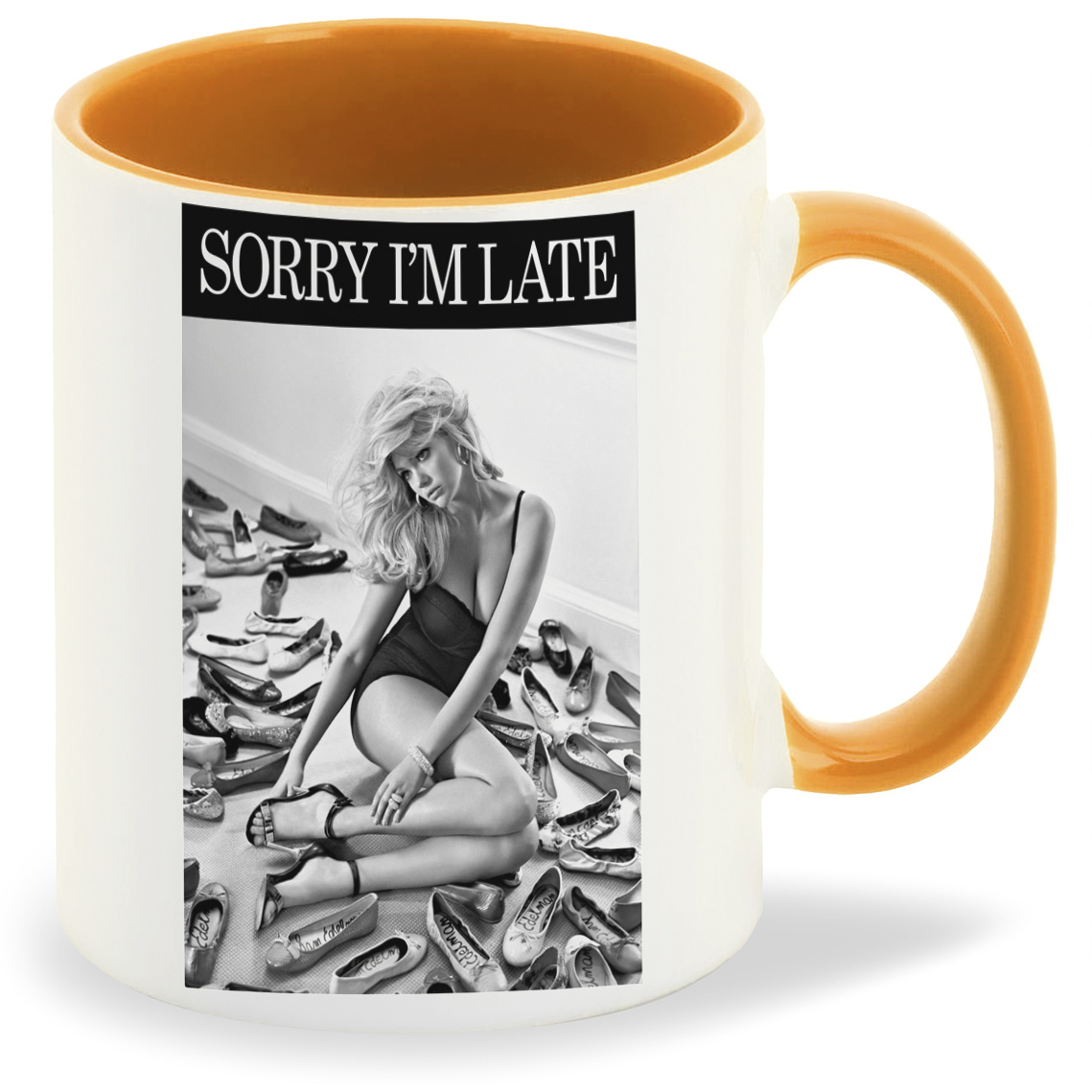 Sorry i am late emma. Кружка "sorry a am late"
