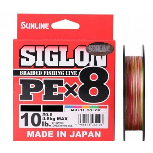 Шнур Sunline Siglon PEx8 Multicolor 5C #0.6 10lb 150м 4,5 кг.