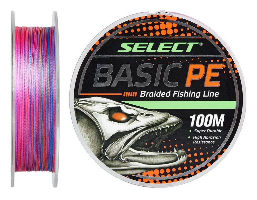 Шнур Select Basic PE 4x 100m мультиколор 018mm 22LB99kg 497₽