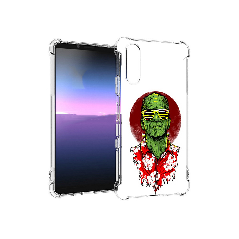 

Чехол MyPads Tocco для Sony Xperia 10 III крутой зеленый мужчина в очках, Прозрачный, Tocco