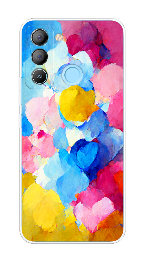 

Чехол на Tecno Pop 5 LTE "Яркие пятна", Синий;голубой;желтый;розовый, 303050-1