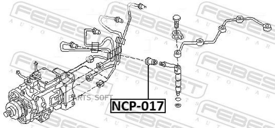 

Втулка уплотнительная топливной форсунки ncp017 FEBEST