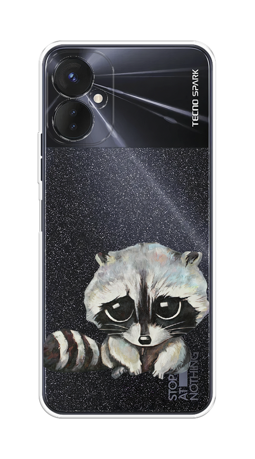 

Чехол на Tecno Spark 9 Pro "Большеглазый енот", Серый;черный;прозрачный, 301950-1