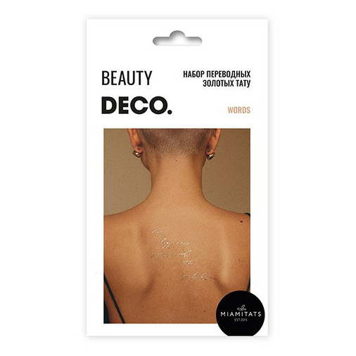 

Татуировки переводные для тела DECO. Golden story by Miami tattoos Words, Золотистый