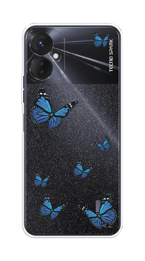 

Чехол на Tecno Spark 9 Pro "Blue butterflies", Синий;черный, 301950-1