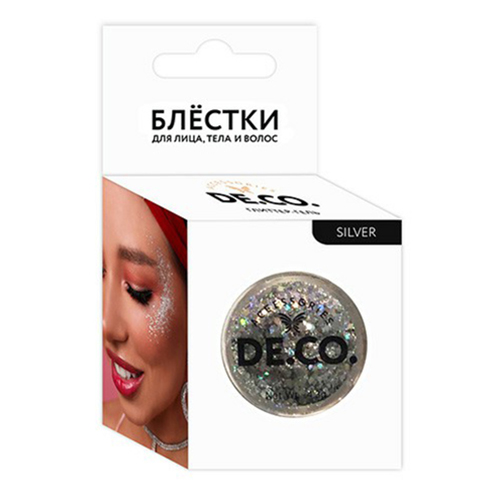 Блестки для тела DECO. By Miami Tattoos Silver серебряные 20 г