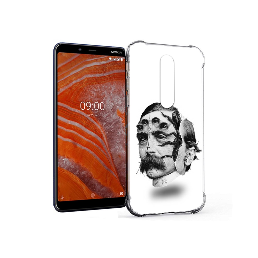 

Чехол MyPads Tocco для Nokia 3.1 Plus страшное лицо мужчины (PT121397.96.629), Прозрачный, Tocco