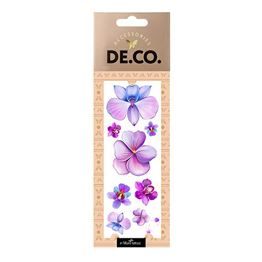 

Татуировка переводная для тела Deco Watercolor story by Miami tattoos Orchid