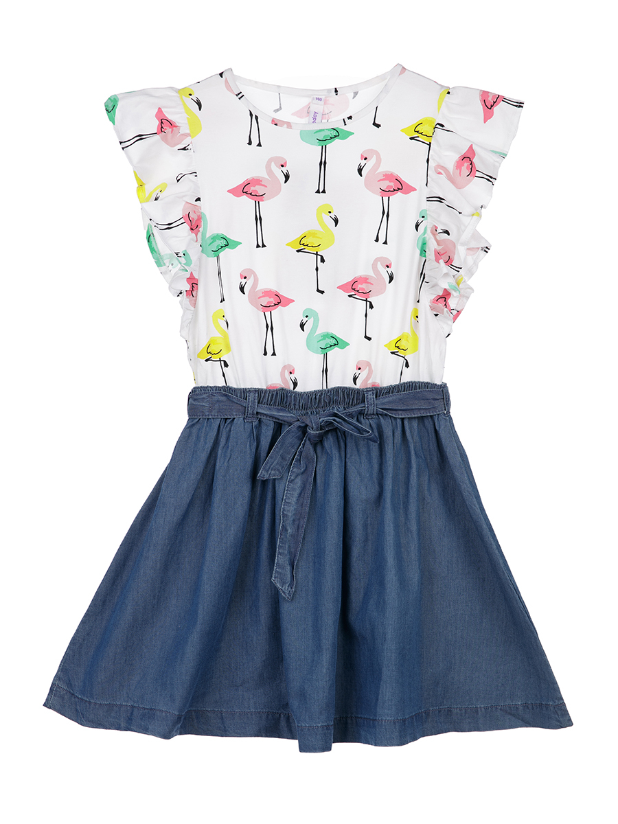 

Платье детское PlayToday 12121441 цв. синий; белый; разноцветный р. 128, 12121441