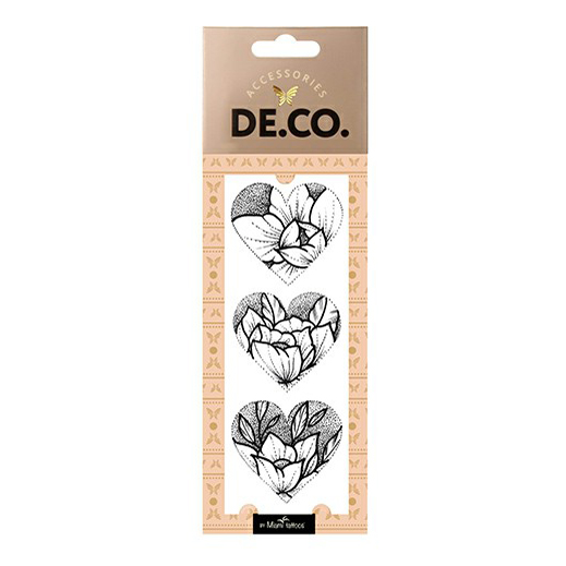 

Татуировка переводная для тела Deco Real Tattoo by Miami tattoos Heart flower