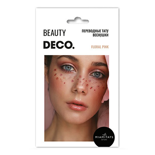 

Татуировки переводные для тела DECO. by Miami tattoos Floral pink Веснушки, Разноцветный