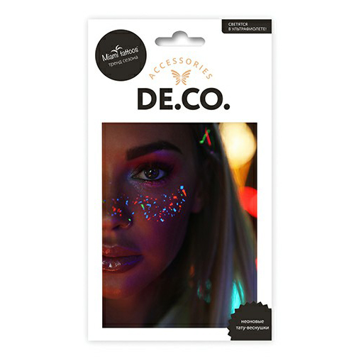 

Татуировки переводные для тела DECO. by Miami tattoos neon Веснушки, Разноцветный