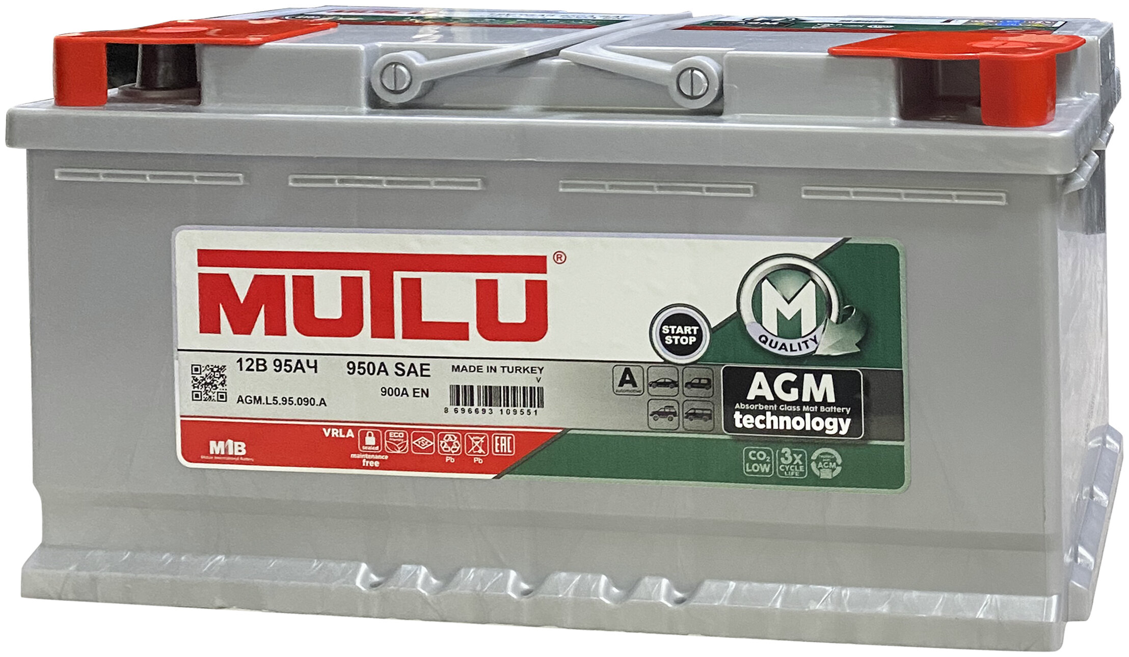 

Аккумулятор MUTLU AGM M1 95 Ач 900 А обратная полярность, AGM M1