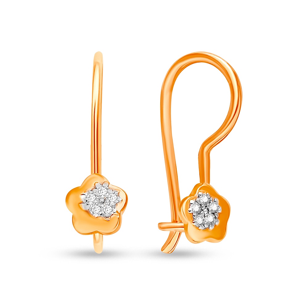 

Серьги из красного золота 585Gold 602001394, фианит, 602001394