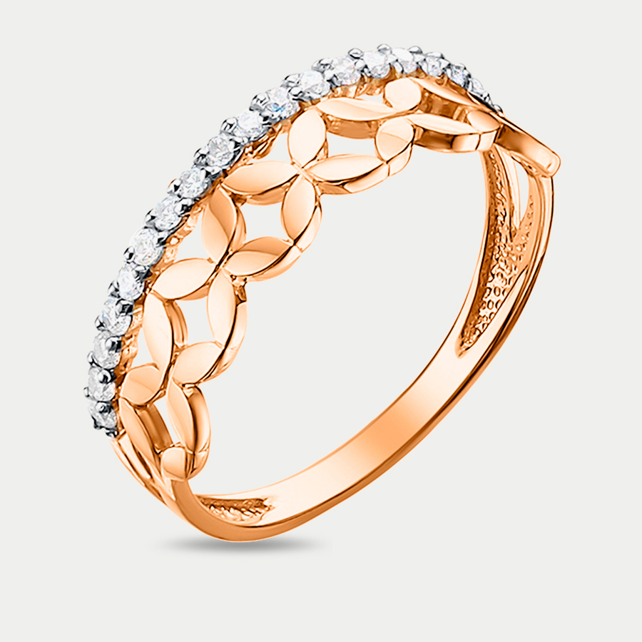 Кольцо из розового золота р. 16,5 Красносельский Ювелир РК3847, фианит
